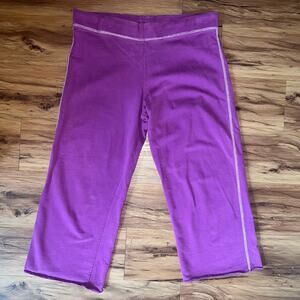 Exhilaration Purple Stretch Capri Pants Cropped Yoga Lounge Pants Size Medium